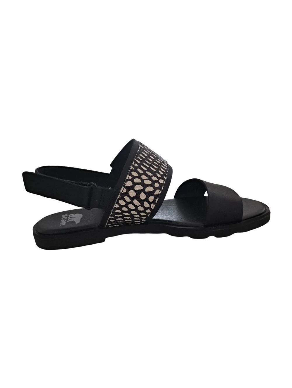 Sorel Ella III Leather Black Sandals Womens Size 6 New